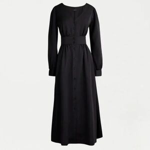 Stretch Viscose-Blend Button-Front Midi Dress